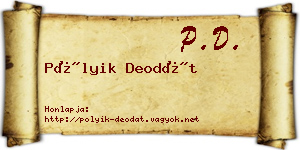 Pólyik Deodát névjegykártya